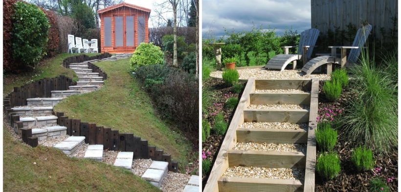 Landscaping ideas: steps and stairs in a sloping garden plot! 40 ideas!