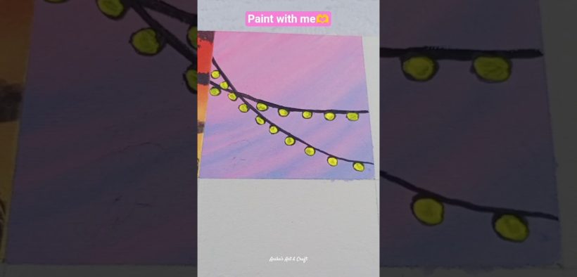 Acrylic painting idea for beginners 🤍 Mini painting idea for beginners ; landscapes painting #art