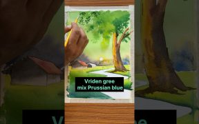 Watercolour painting | easy way landscape idea #art #drawing #painting #shorts #themohiart