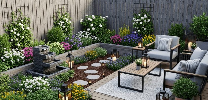 Garden Design Ideas | Transform Your Small Garden with Rustic Landscape Charm 🌹